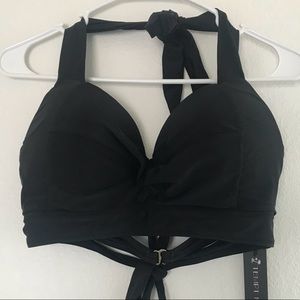 Tempt Me Swim Bikini Halter Top, Pinup Style, XL